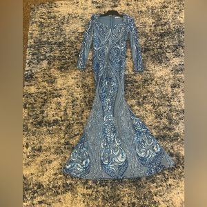 Sequined Blue Maternity Dress